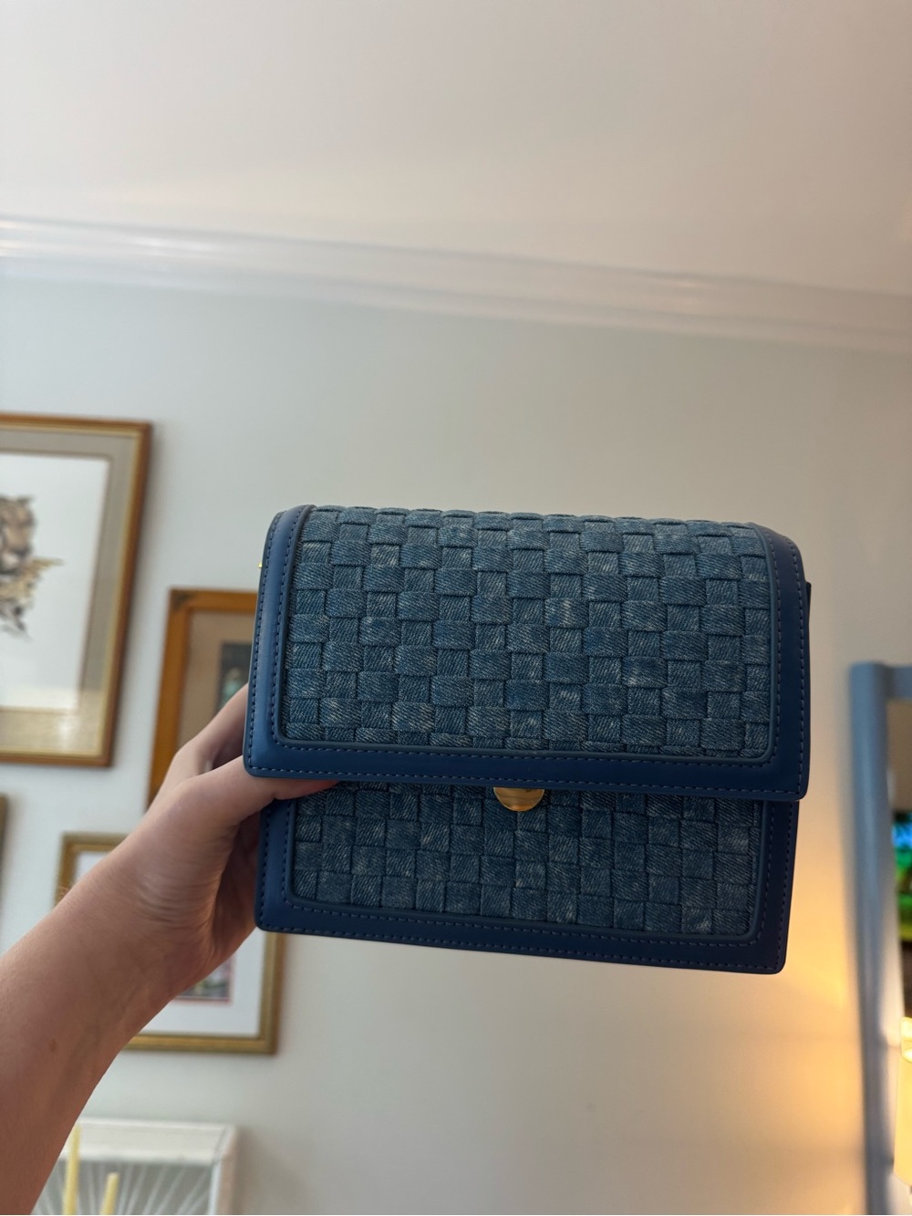 Jw pei Woven Denim Crossbody Bag in Blue